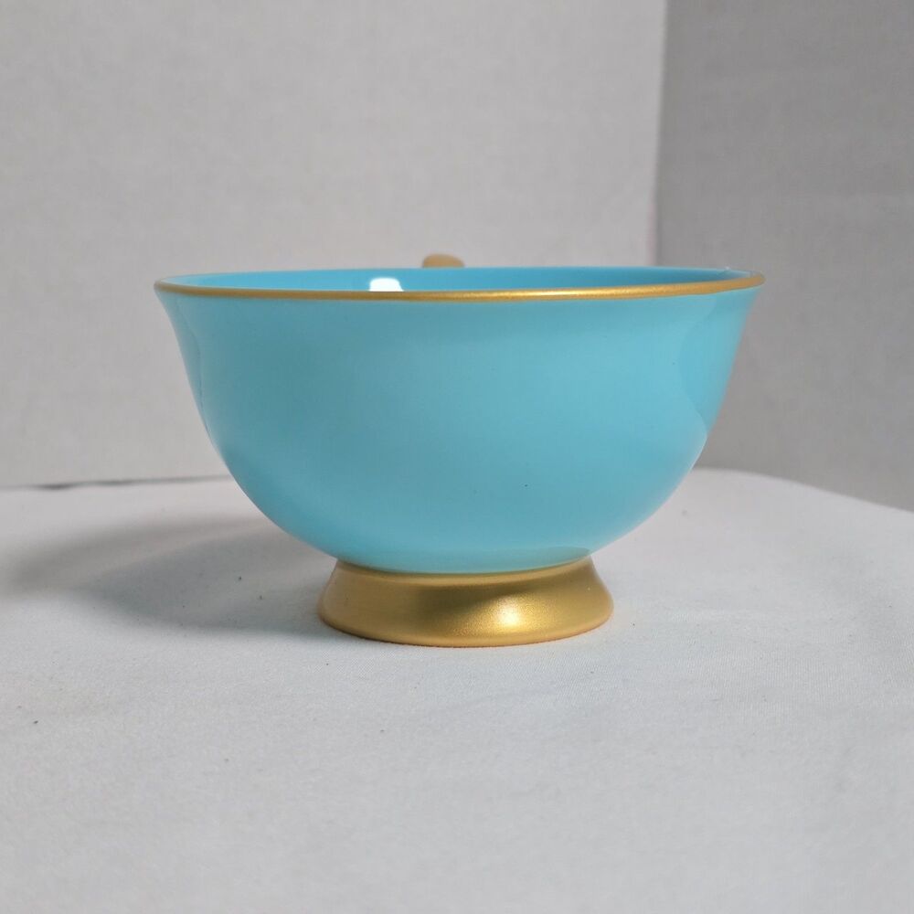 Shelley Gracie Fine Bone China Aqua Blue/Turquoise & Gold Teacup & Saucer + Box - Picture 13 of 16